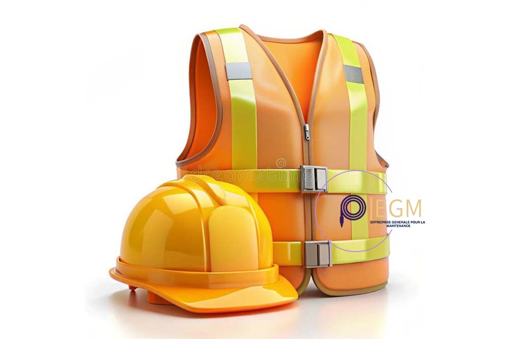 Kit de sécurité EPI : casque de chantier + gilet haute visibilité
